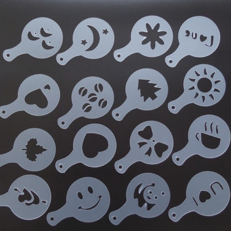 Latte Art Stencil Set (16-Piece)