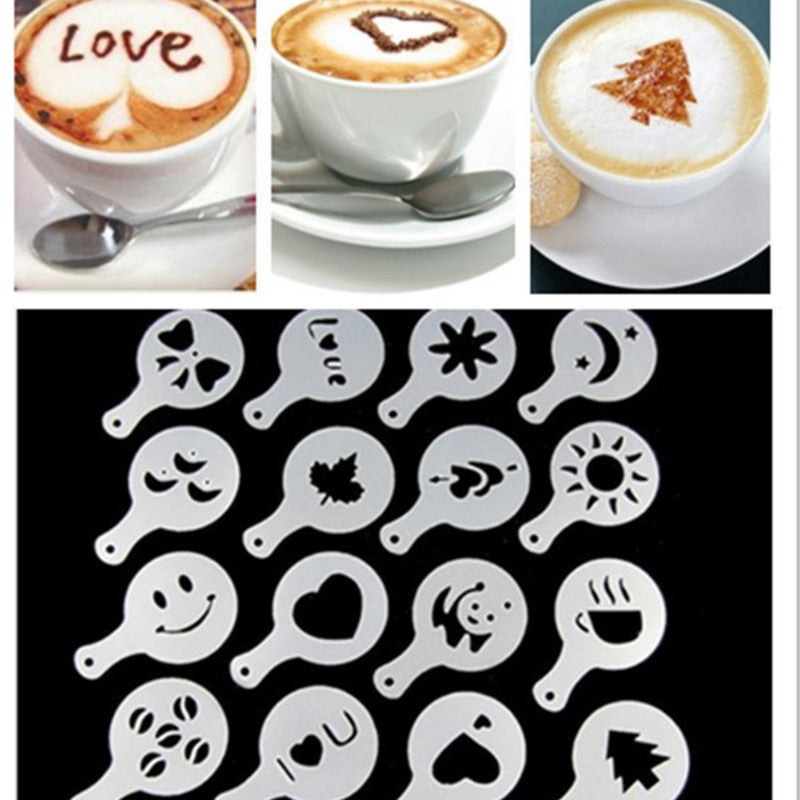 Latte Art Stencil Set (16-Piece)