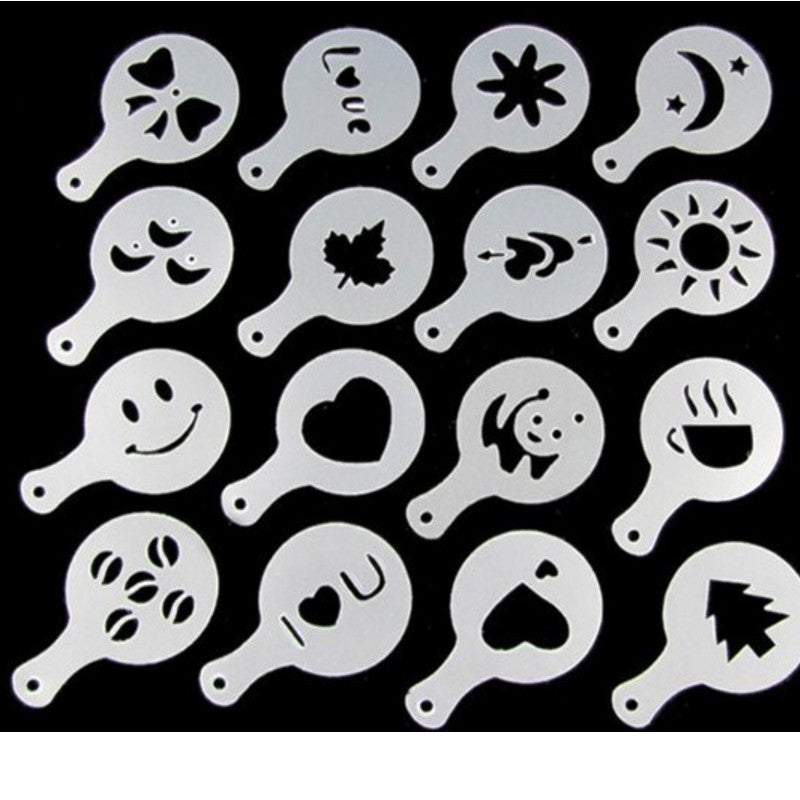 Latte Art Stencil Set (16-Piece)