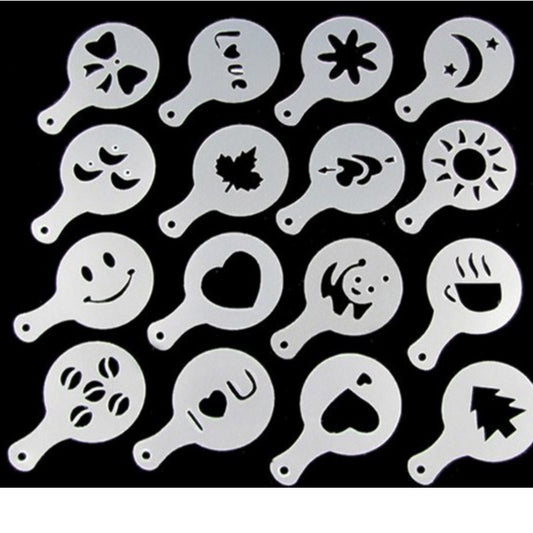 Latte Art Stencil Set (16-Piece)